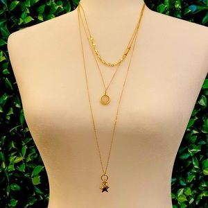 NWT Loft Gold Celestial Layered Necklace
